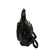 Black Leather Crossbody Bag/Backpack