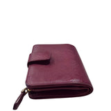 Saffiano Dark Pink Metal Leather Zippy Wallet