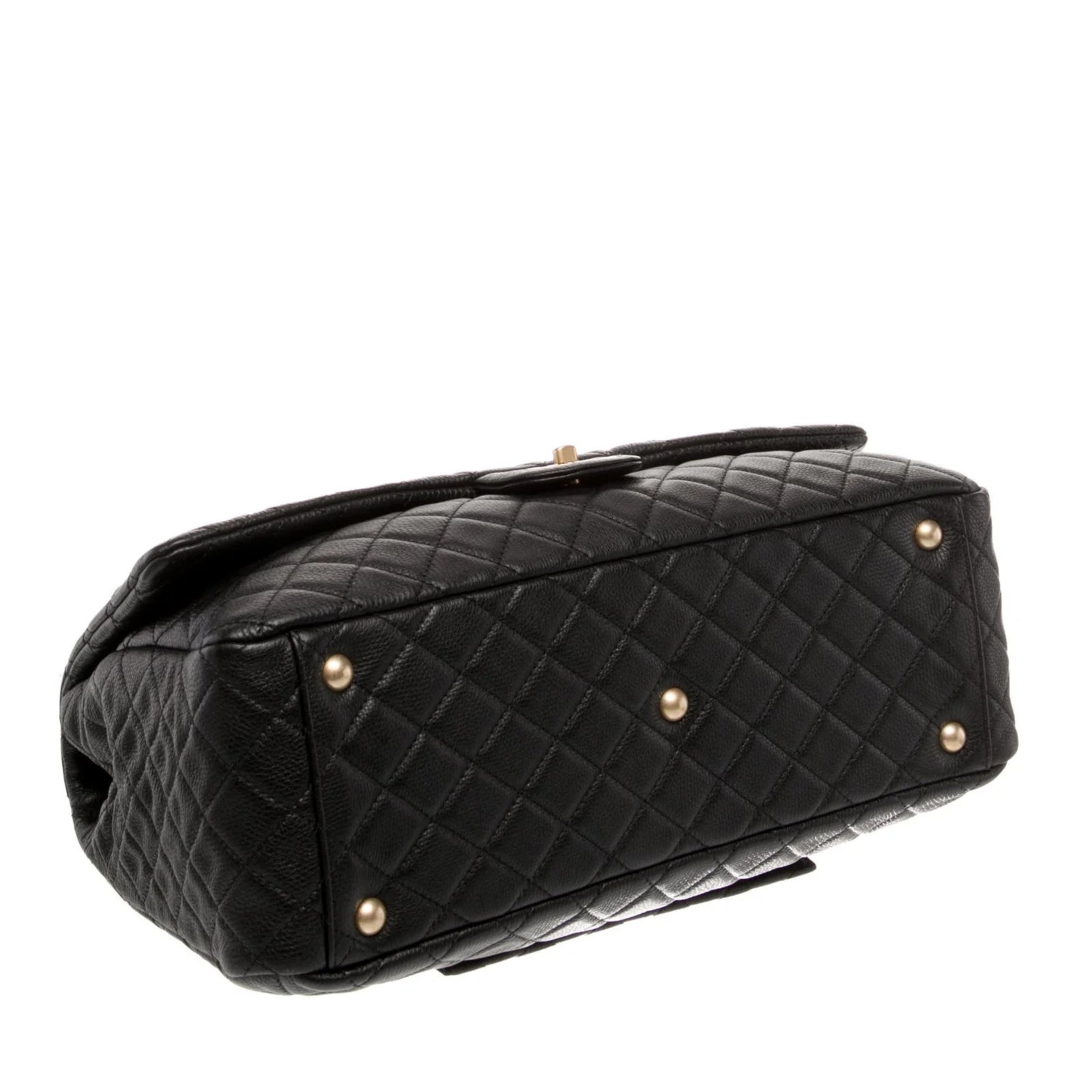 Calfskin Quilted XXL Airline Flap Bag Black