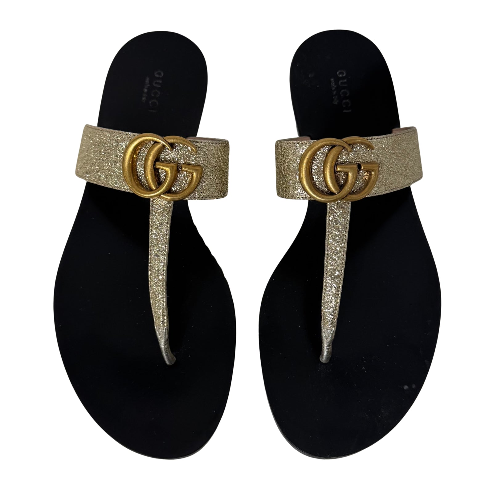Metallic Marmont Leather Sandals 39.5