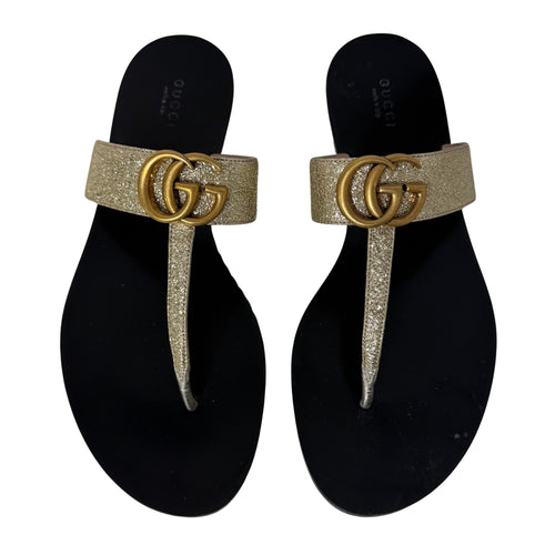 Metallic Marmont Leather Sandals 39.5