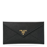 Saffiano Metal Envelope Wallet Black