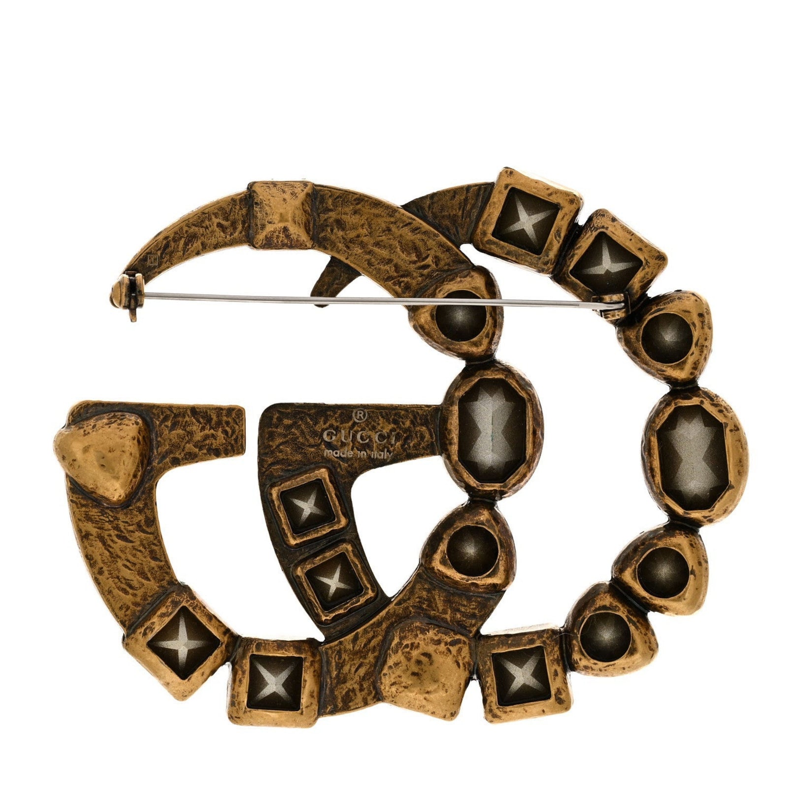 Aged Gold Multicolor Brooch