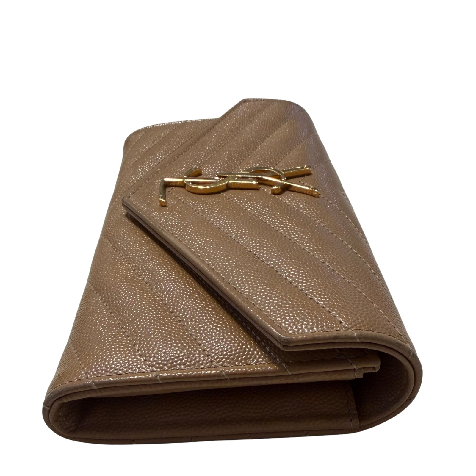 Grain De Poudre Matelasse Chevron Monogram Flap Wallet