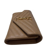 Grain De Poudre Matelasse Chevron Monogram Flap Wallet