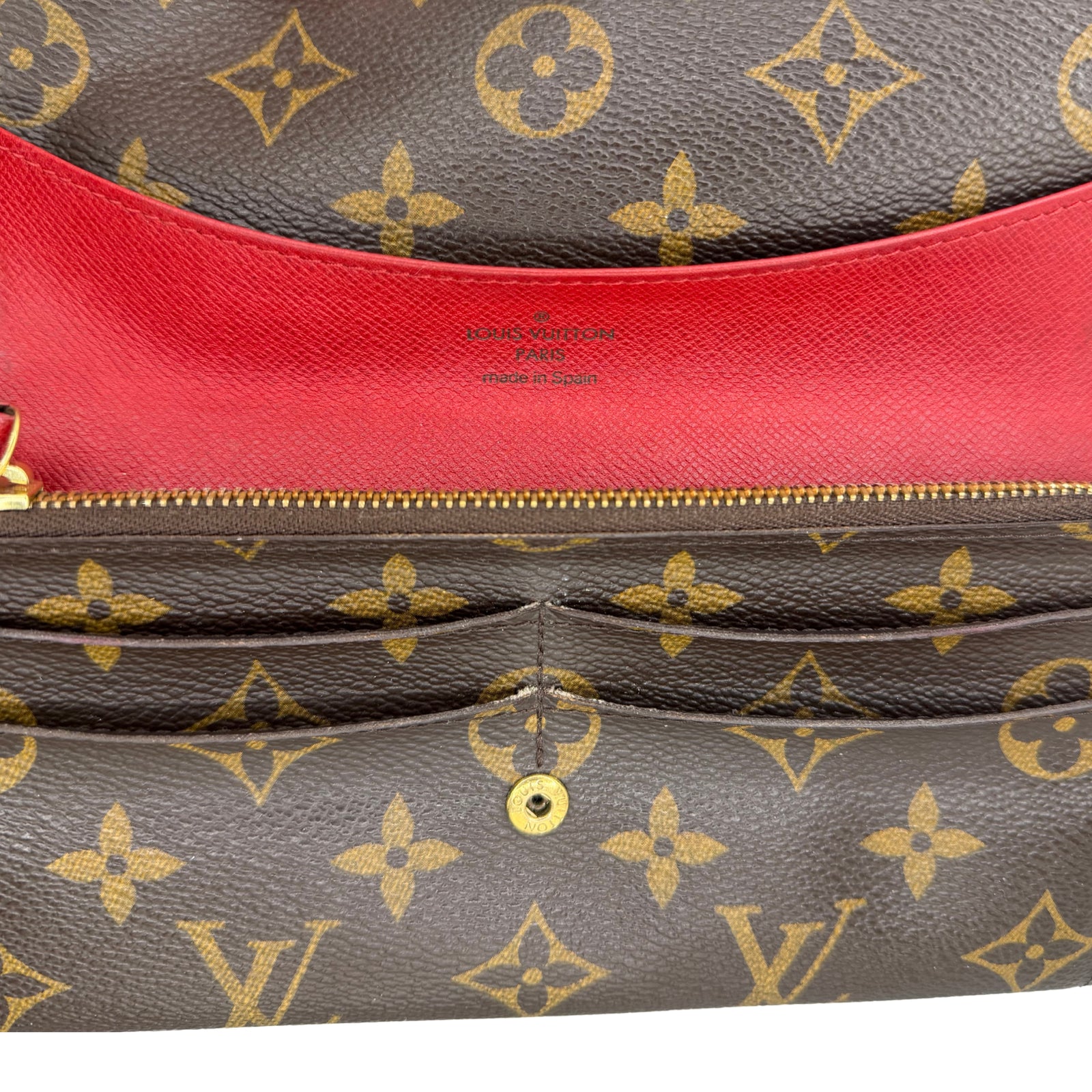 Monogram Emilie Wallet Red