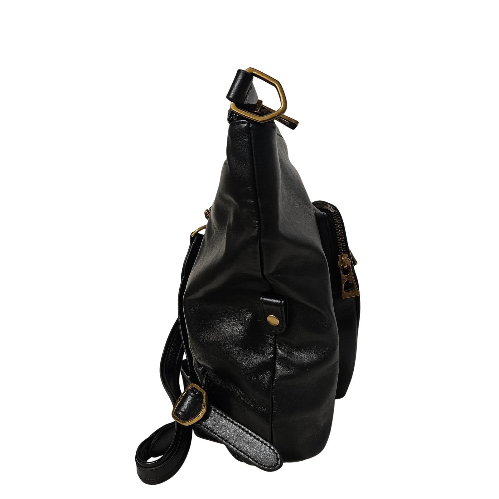 Black Leather Crossbody Bag/Backpack