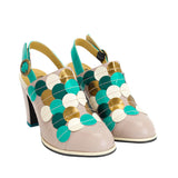 Attic Tziporah Slingback Heels in Lilac/Teal 10