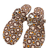 Miller Printed Patent Leather Thong Sandals 7