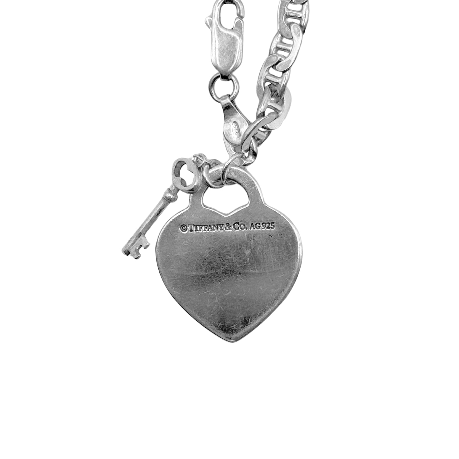 Repurposed Tiffany Heart Pendant Bracelet