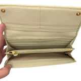 Saffiano Metal Long Wallet Cera Beige