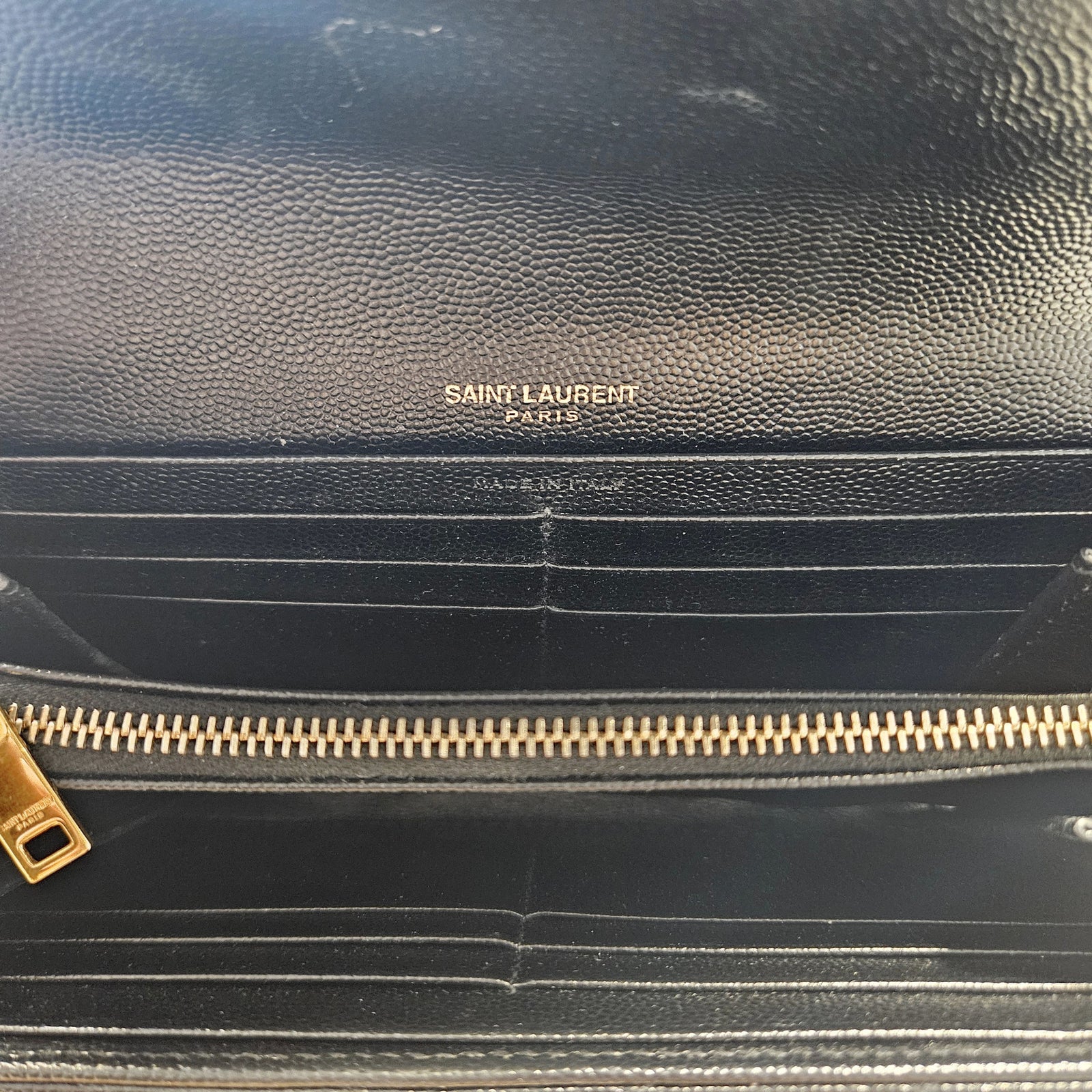 Chevron Monogram Flap Wallet in Black
