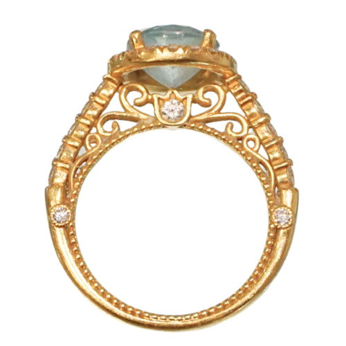 18K Yellow Gold Aquamarine Ring
