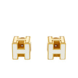 Gold Lacquered Cage d'H Earrings