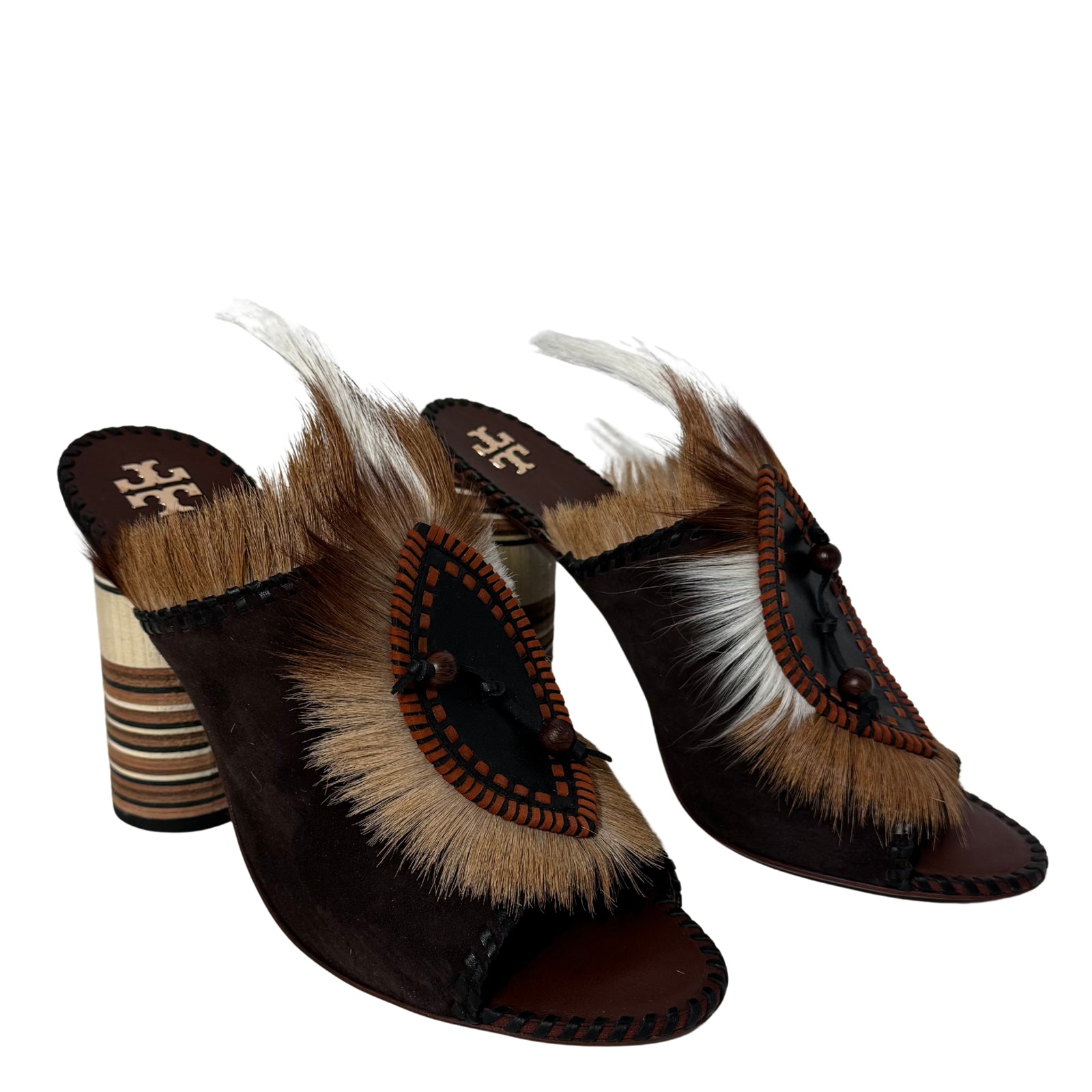 Phoenix Fur Mule Sandals 10.5