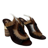 Phoenix Fur Mule Sandals 10.5