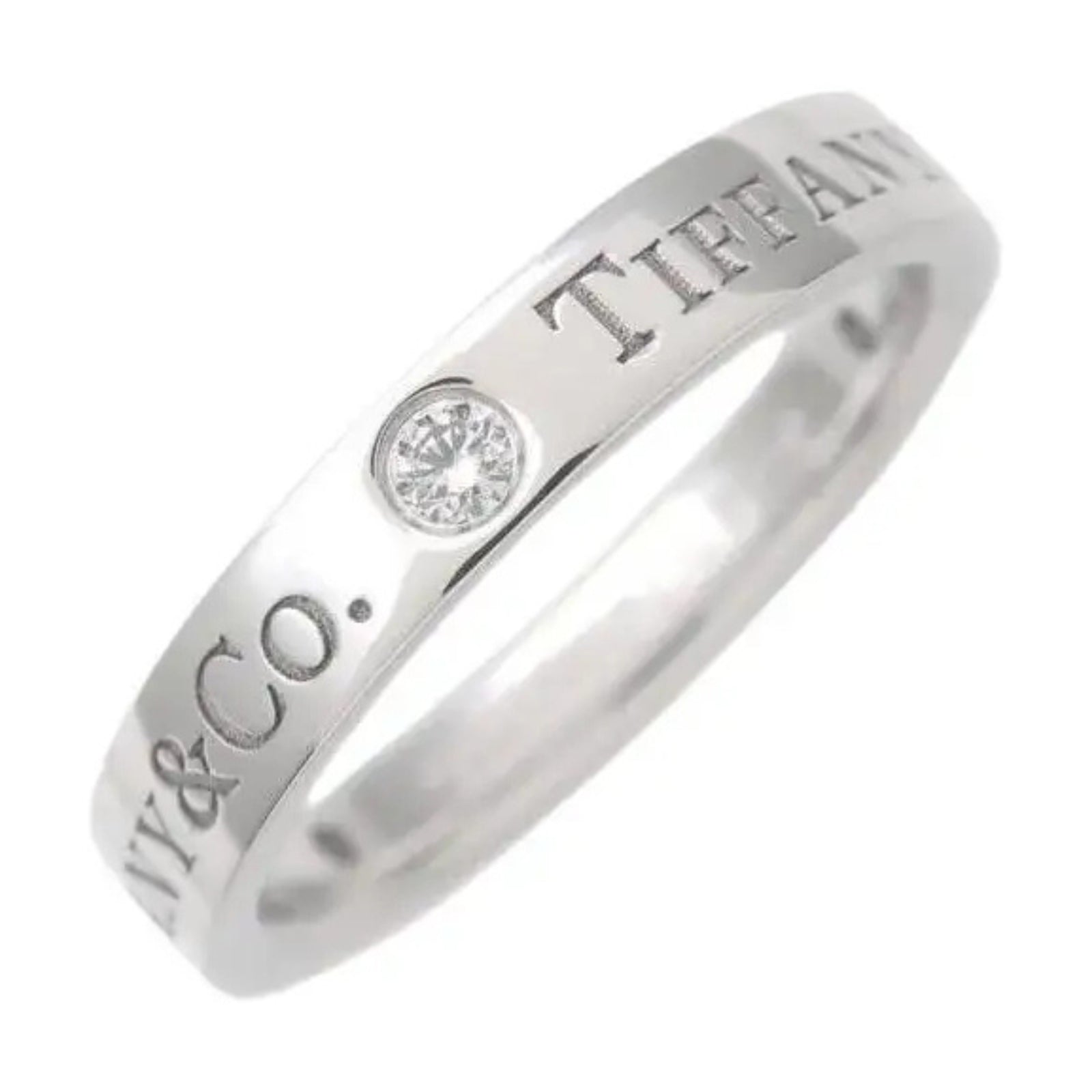 Platinum Three-Diamond 3 mm Band Ring