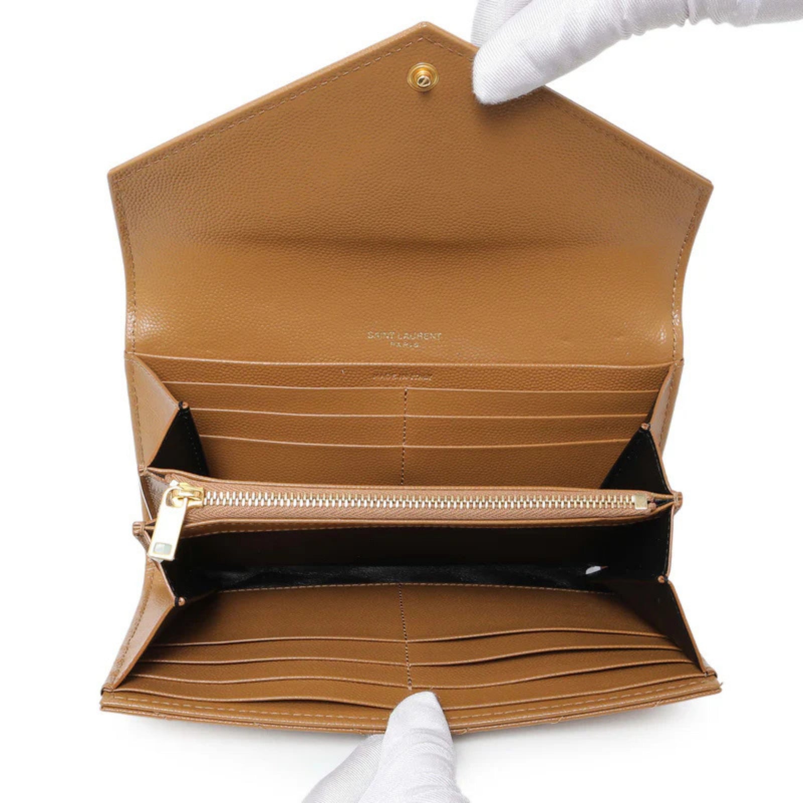 Grain De Poudre Matelasse Chevron Monogram Flap Wallet