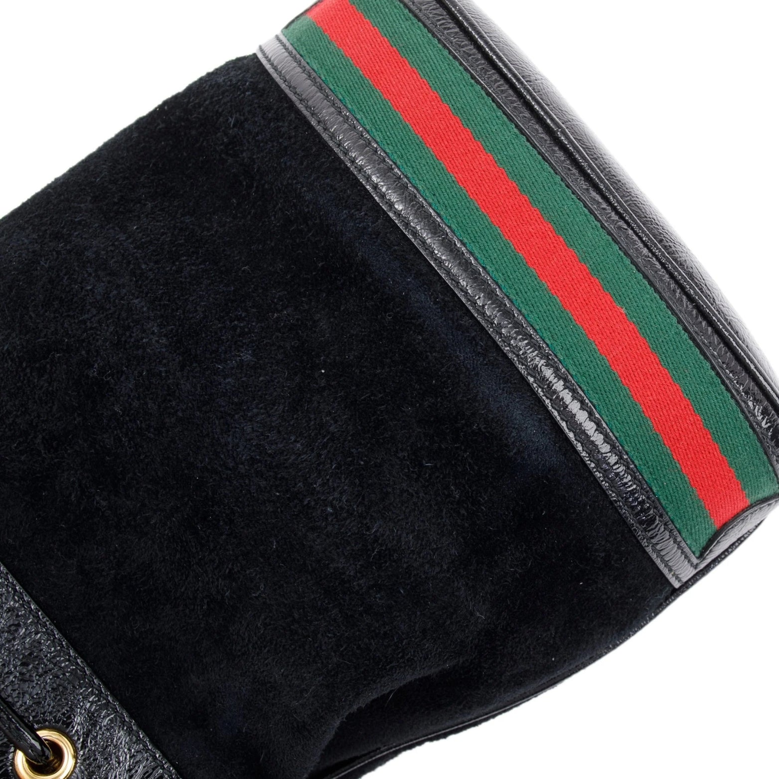 Ophidia Mini Textured Leather-Trimmed Suede Bucket Bag