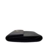 Saffiano Leather Tri-Fold Wallet in Black