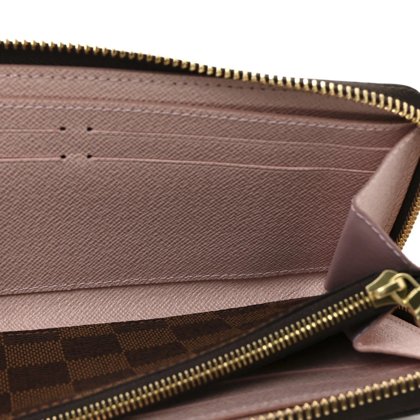 Damier Ebene Clemence Wallet Rose Ballerine