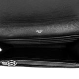 Black Leather Long Wallet