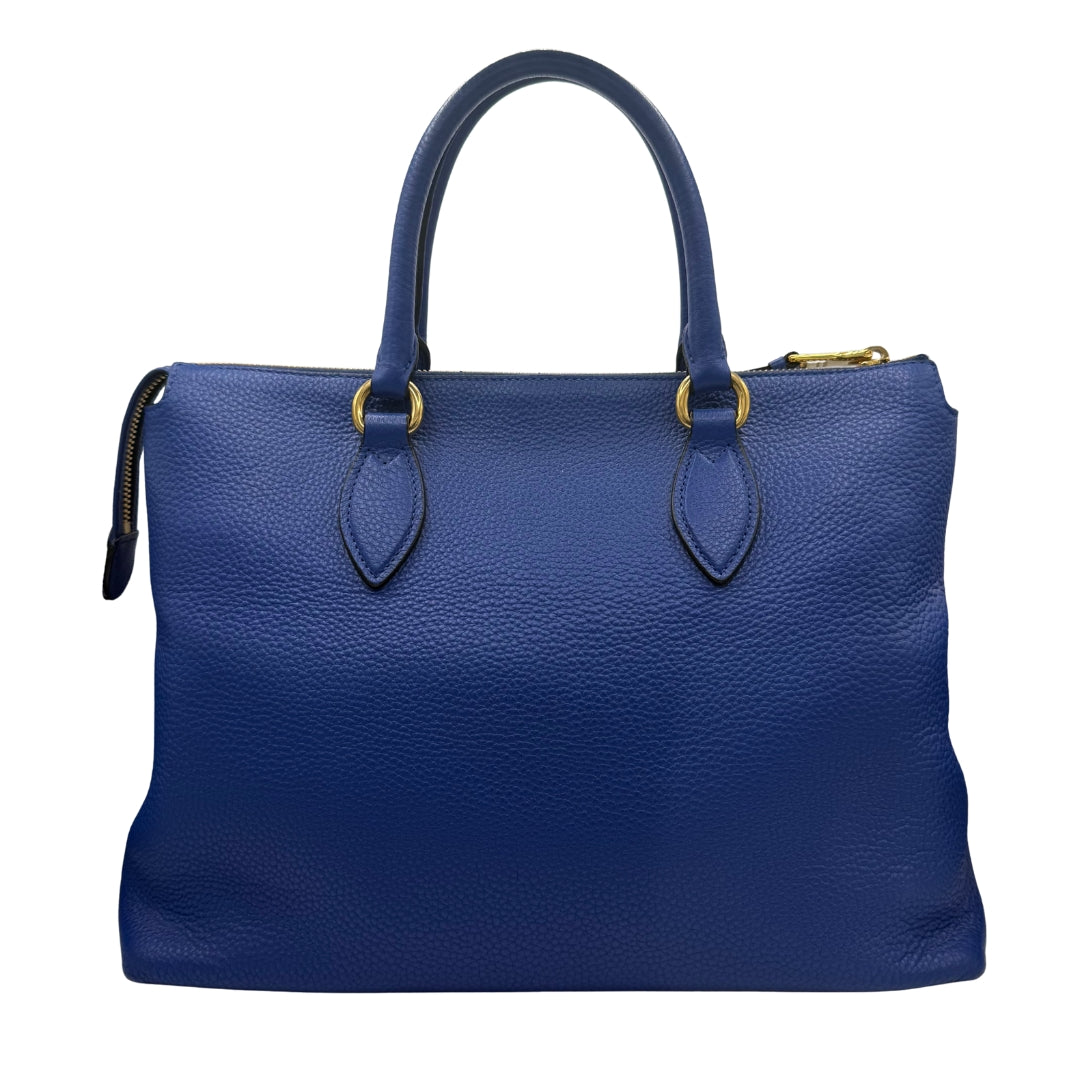 Vitello Daino Leather Top Handle Bag