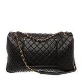 Calfskin Quilted XXL Airline Flap Bag Black