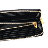 Chevron Monogram Zip Around Wallet in Black