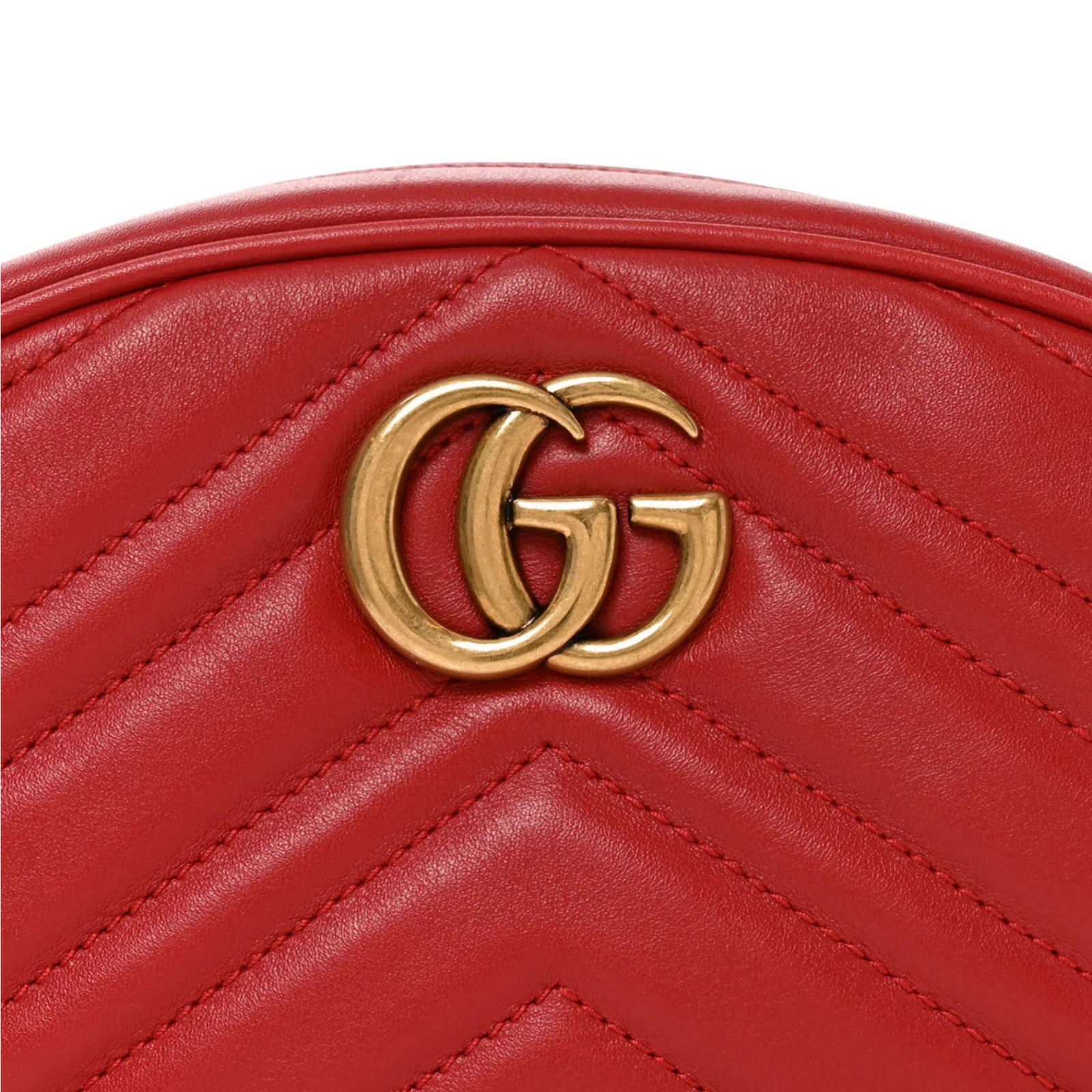 Calfskin  GG Marmont Belt Bag 85 34 Hibiscus Red