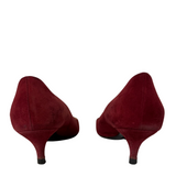 Red Suede Kitten Heels 39