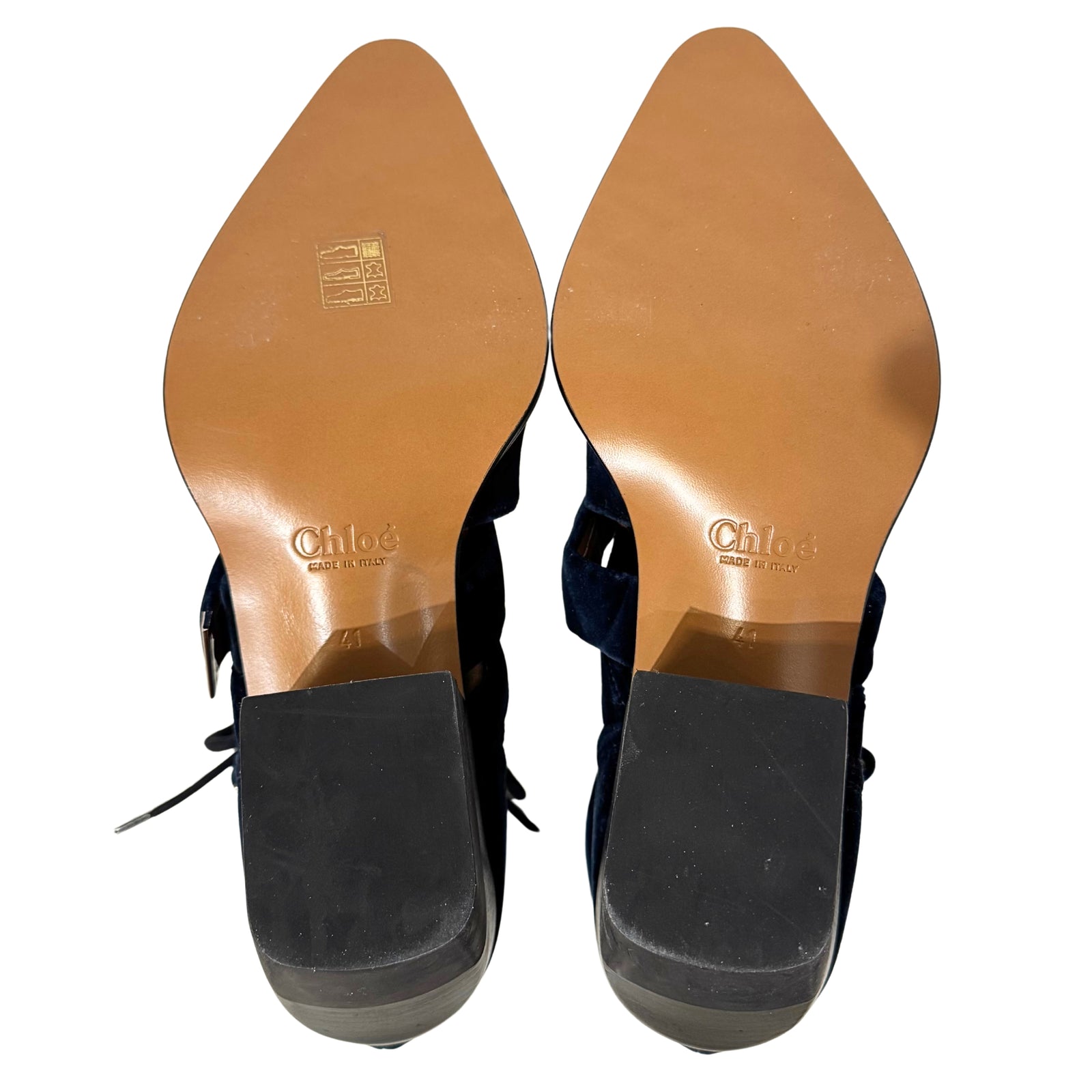 Navy Velvet Rylee Strap Boots 41