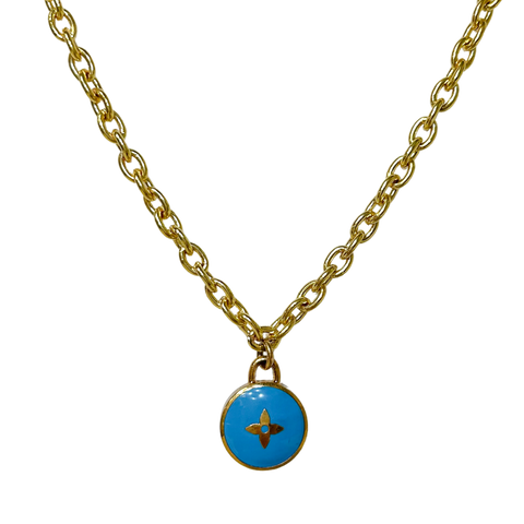 Long Enamel Pendant Necklace