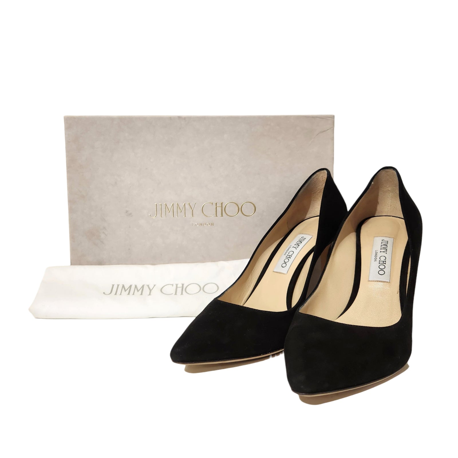 Romy 85 Pointed Pumps in Black Suede 41.5