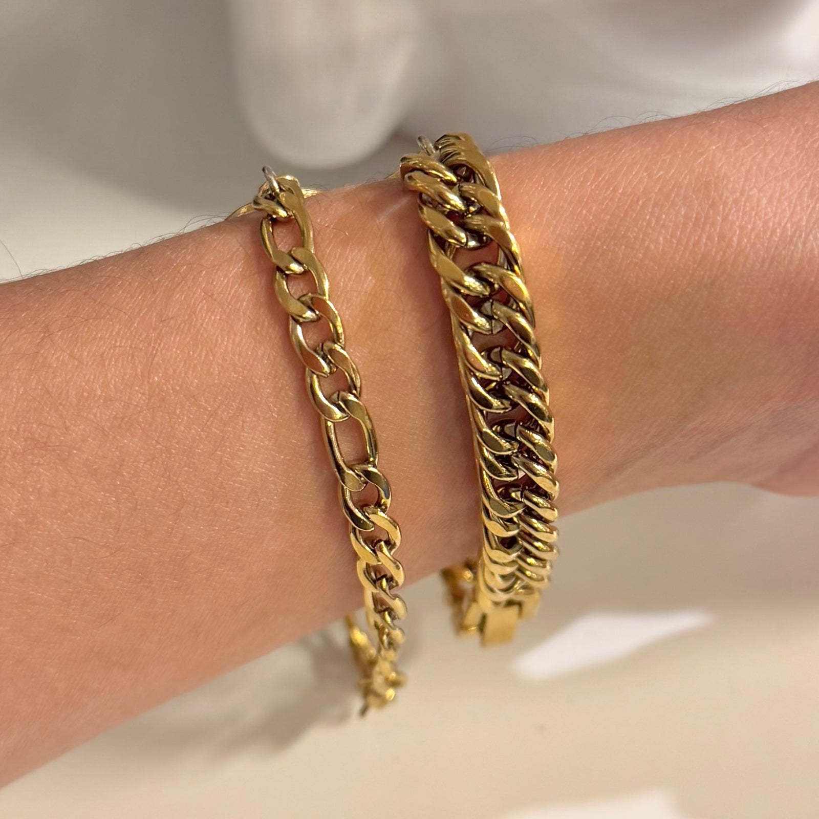 Repurposed Chanel Pendant in Figaro Bracelet