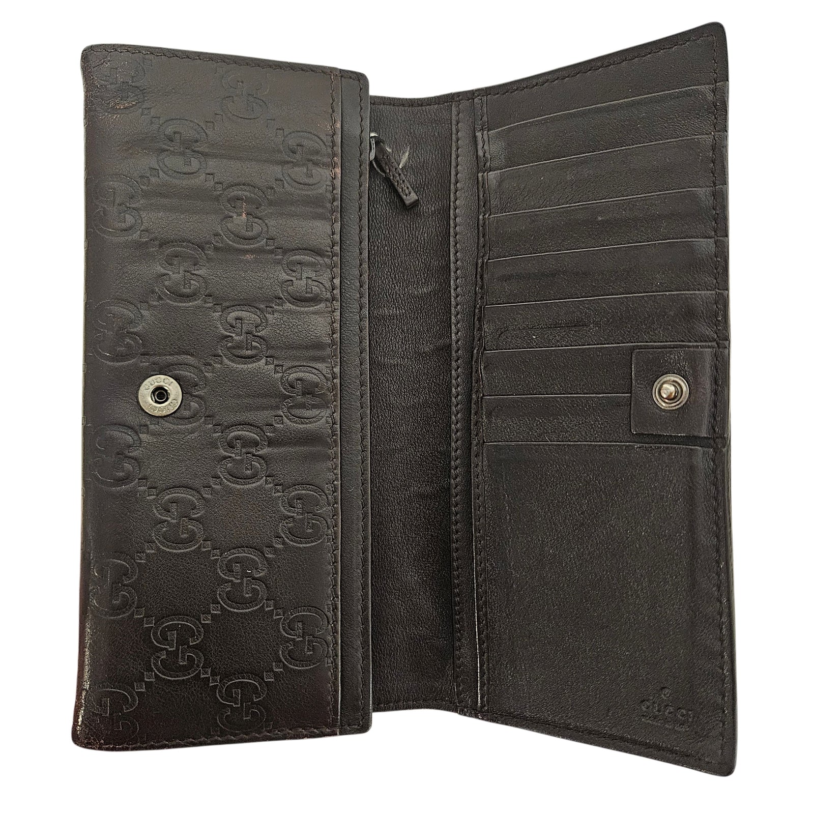 GG Continental Long Wallet in Brown