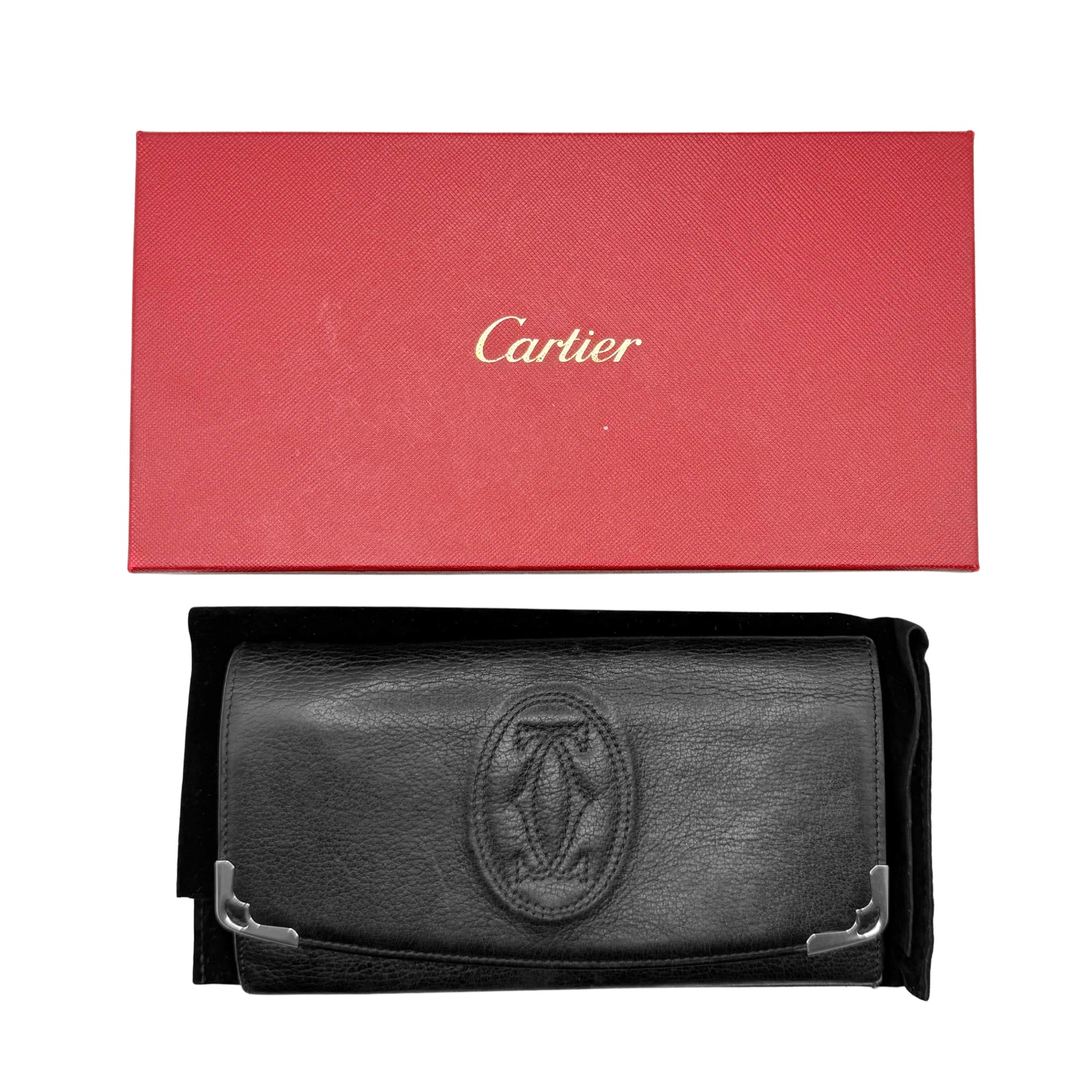 Black Leather Long Wallet