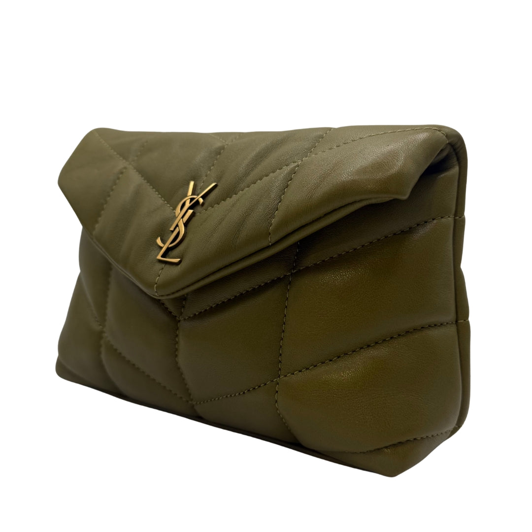 Lou Puffer Leather Clutch