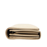 Leather Continental Long Wallet in Ivory
