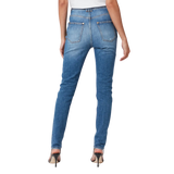 Women's High Waist 8 Button Vintage Skinny Jeans - Blue