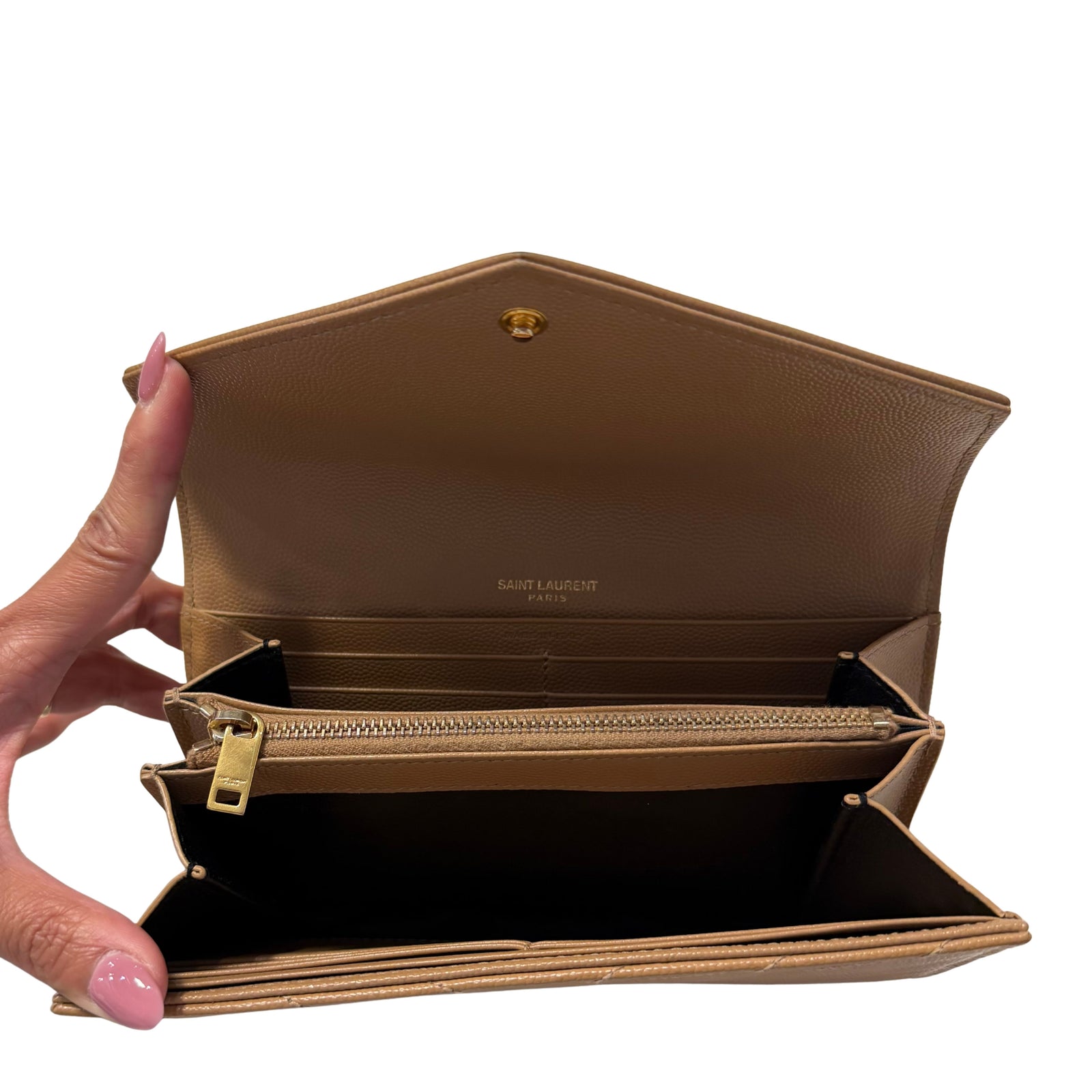 Grain De Poudre Matelasse Chevron Monogram Flap Wallet