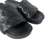 Lambskin Embossed Monogram Jumbo Flatform Mule Sandals 40