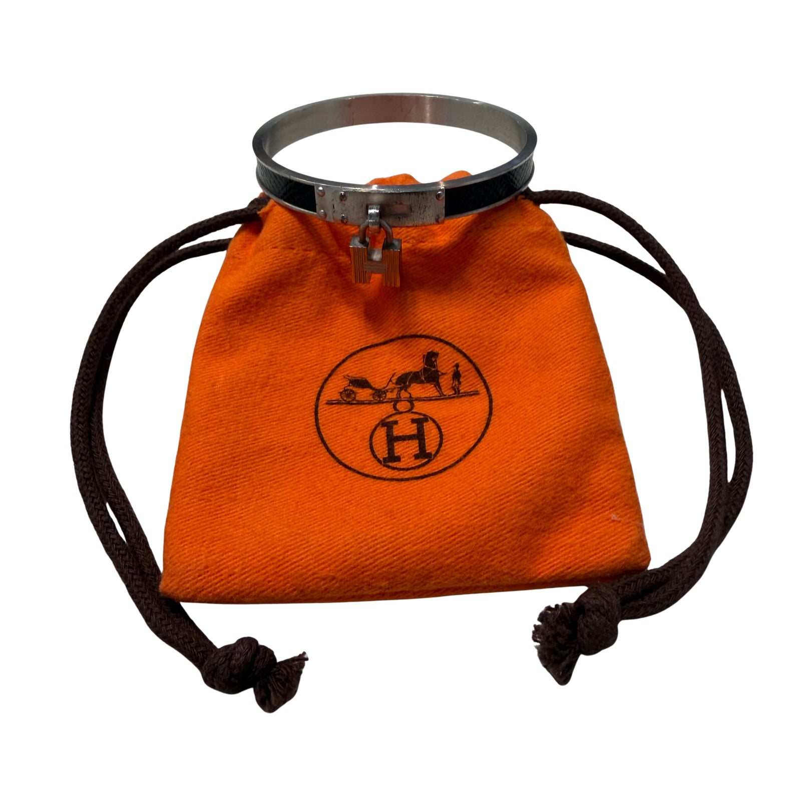 Leather Kelly Cadena Lock Bangle