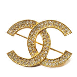 Crystal CC Brooch Gold