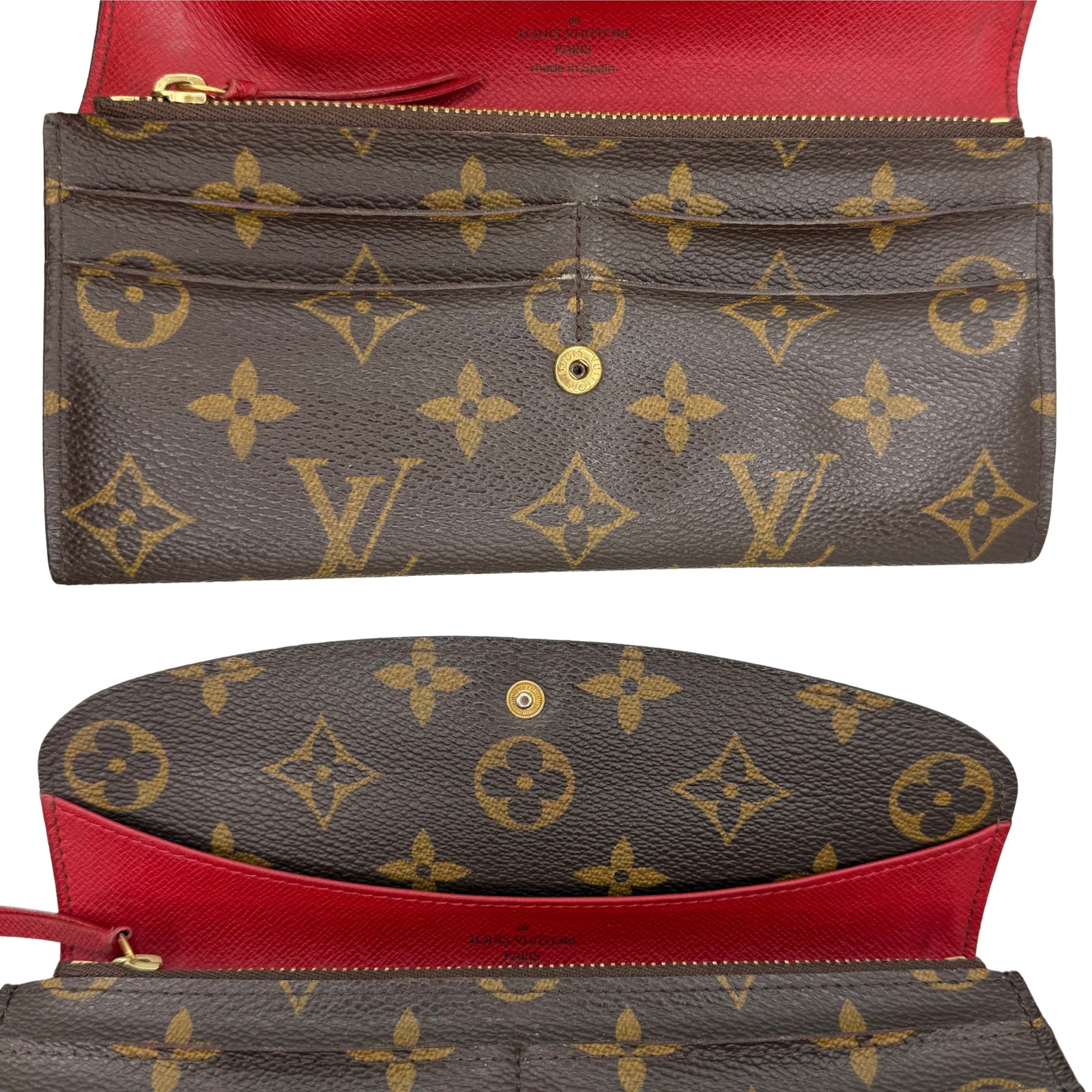 Monogram Emilie Wallet Red