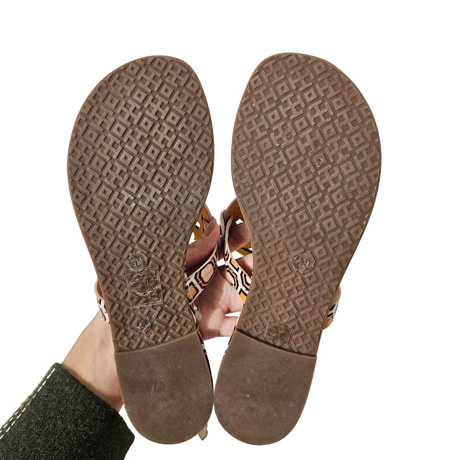 Miller Printed Patent Leather Thong Sandals 7