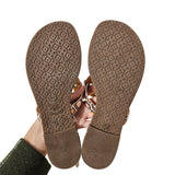 Miller Printed Patent Leather Thong Sandals 7