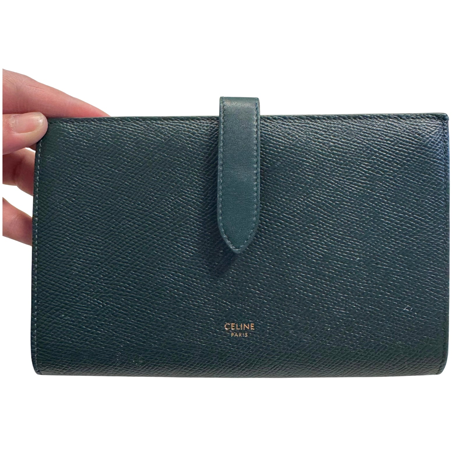 Large Strap Wallet in Grained Calfskin