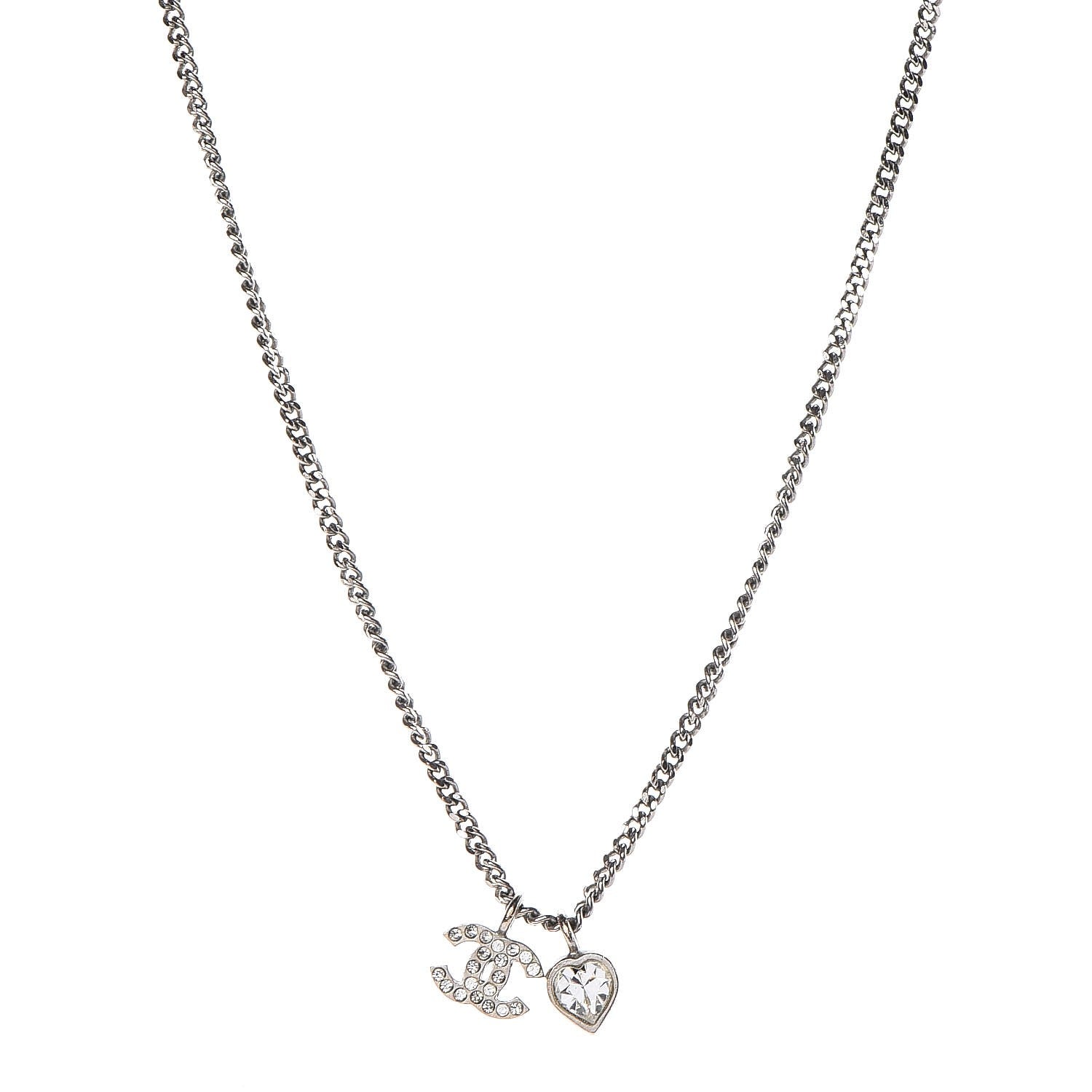 Crystal Mini Heart CC Necklace