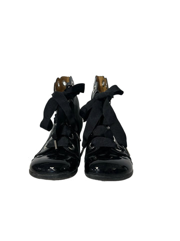 Black Lamb Skin Tall Boots